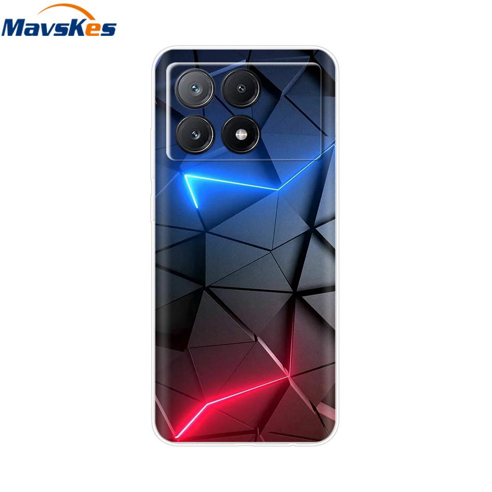 Чехол для мобильного телефона Для Poco X6 Pro Чехол-крышка Милые Прозрачные Мягкие Силиконовые Чехлы Для Poco X6 Pro Чехол PocoX6 Pro Задняя Крышка Fundas