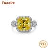Ювелирные изделия Tansized, желтое кольцо с цирконом 10 * 10, модное индивидуальное женское кольцо из серебра 925 пробы