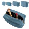 4 Sizes Blue Denim Cosmetic Pouch with Zipper Ladies Makeup Bag Jean Toiletry Case  for Women