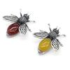 Women Brooch Natural Stone Bee-Shaped Pendant For Jewelry Making DIY Necklace Bracelet Clothes Shirts Accessory