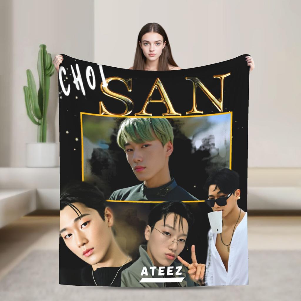 Теплое одеяло для путешествий ATEEZ Чхве Сан Плед Фланелевое покрывало для дивана кресла кровати Смешной чехол для дивана-кровати