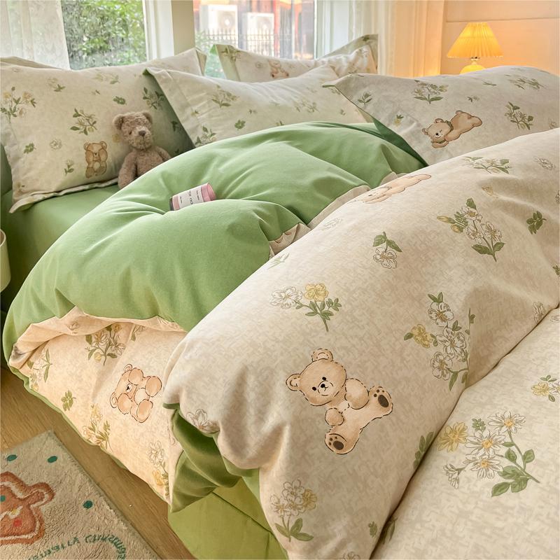 Утолщенный комплект из четырех предметов, пододеяльник, простыня, комплект из трех предметов для односпальной кровати в общежитии