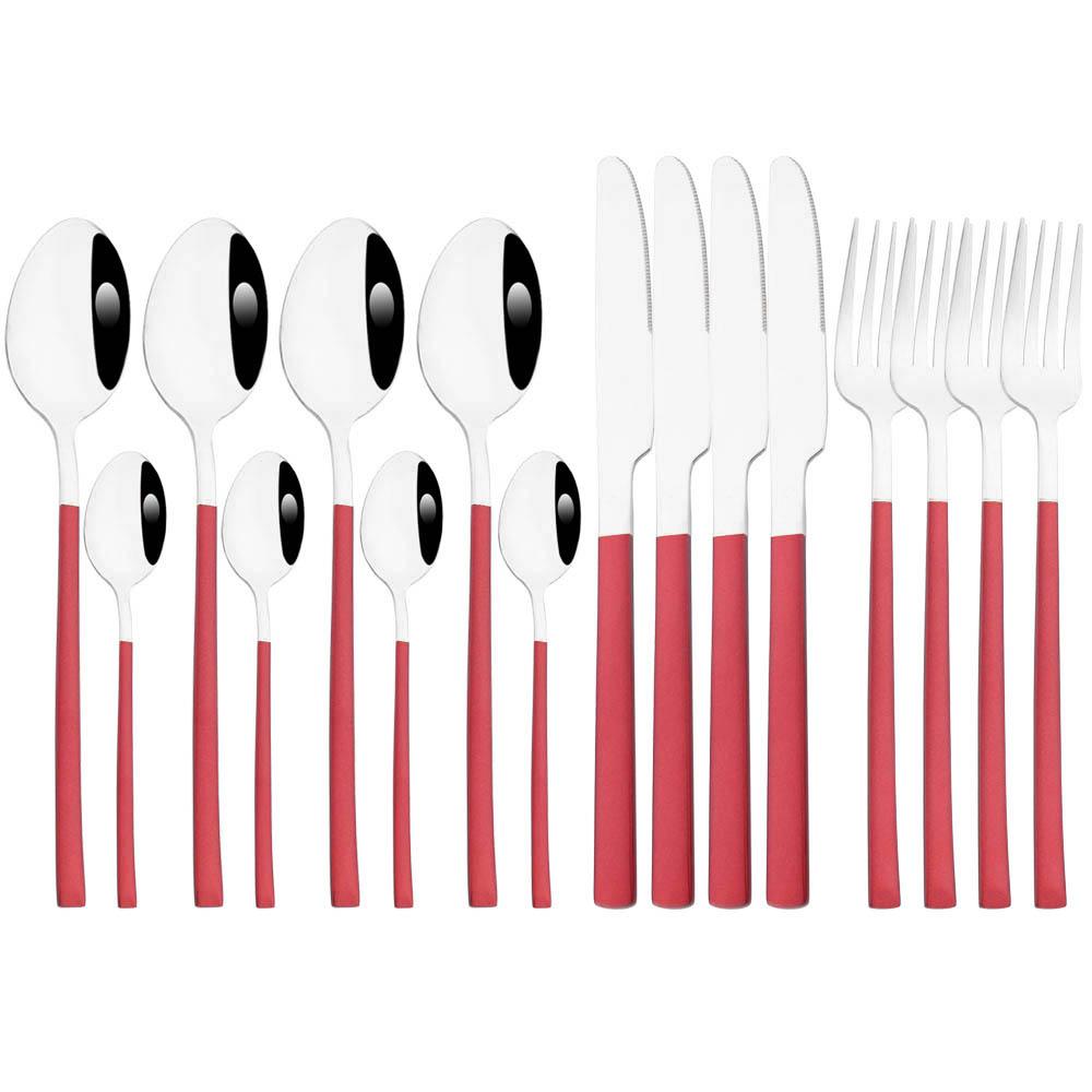 Jankng 16 шт. черные столовые приборы с золотой строчкой, набор посуды из нержавеющей стали, кухонный домашний набор столовых приборов в западном стиле, нож, вилка, ложки, набор посуды