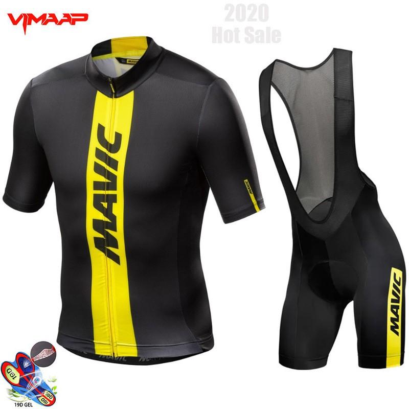 Mavic Mens Cycling Jersey Bib Shorts Set Breathable Road Bike Apparel Outdoor Ride