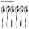 6/16/20/24Pcs Sliver Tableware Stainless Steel 304 Cutlery Set Mirror Fork Spoon Western Dinner Set Smooth Handle Flatware4