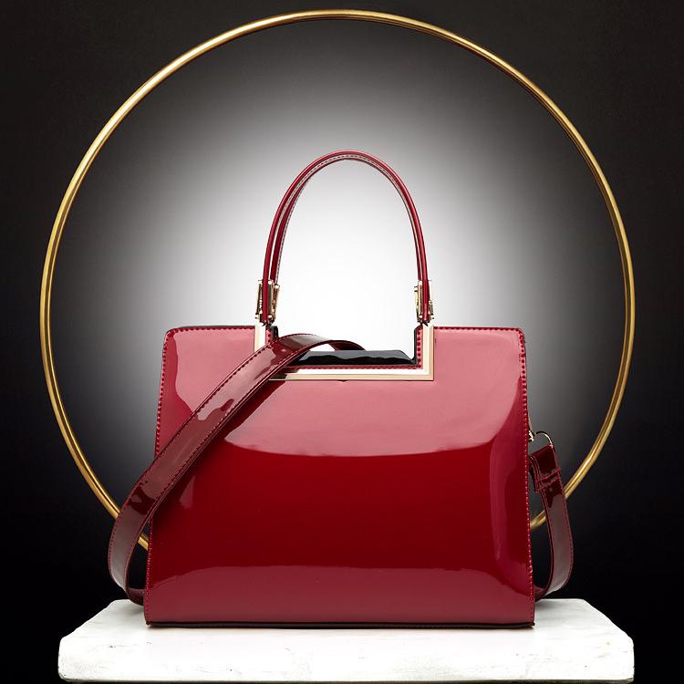 Женская сумка из лаковой кожи, простая и модная тенденция для мамы, портативная женская сумка, женская сумка на одно плечо