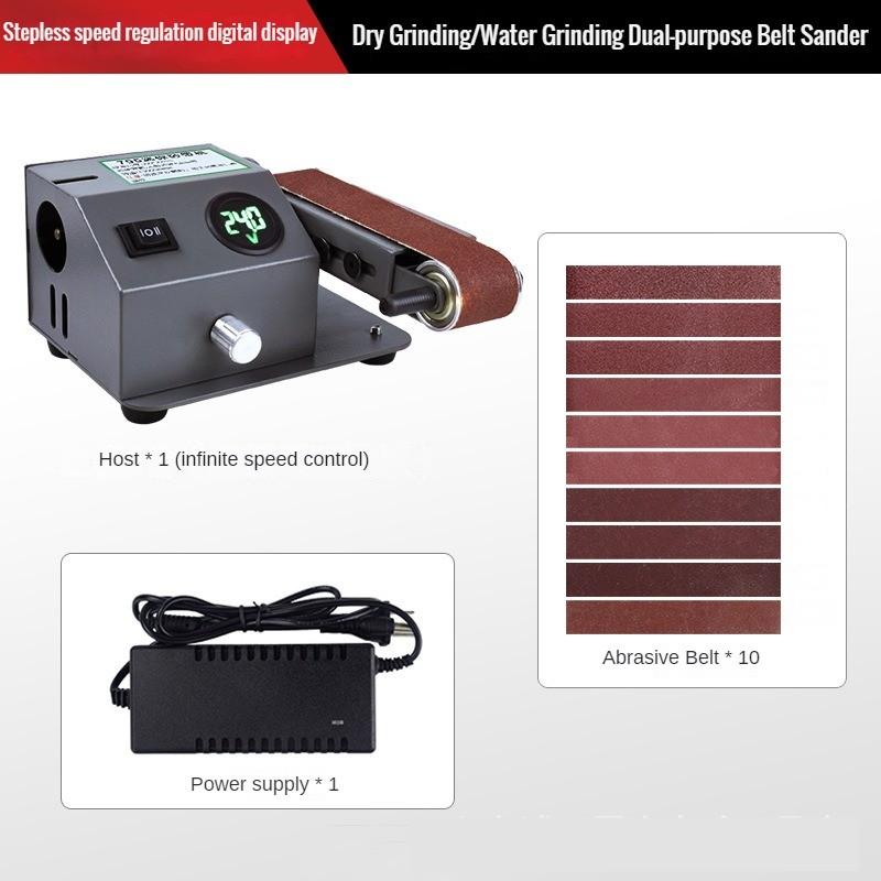 Точилка двойного назначения для влажной и сухой заточки Автоматическая Маленькая Электрическая Машина с Пескоструйным Ремнем для Воды Бытовое Оборудование для Заточки Ножниц