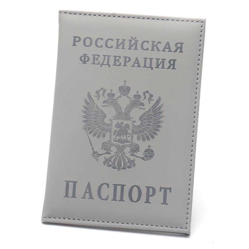 Российская Федерация Стиль Мужчины Женщины Держатель для паспорта Чехол для паспорта Держатель для удостоверения личности Держатель для билетов Кожаные обложки для паспорта