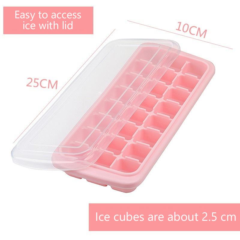 Pressed Ice Cube Mold Ice Tray With Lid For Home Refrigerator Homemade Ice Cube Storage Box