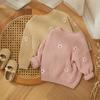 Winter Autumn Baby Girls Embroidered Flower Sweater Long Sleeve Cute Flower Knit Clothes Knitwear Pullover Top for Infant
