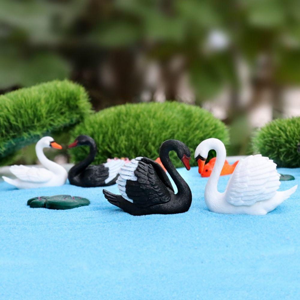 Craft Goose Model Cute Lover Swan Ornaments Cartoon Swan Miniatures Home Decor
