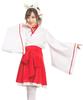 Shrine Maiden Cosplay Female Fox Japanese Dress Mini Hakama Kimono Yukata Shrine Costume Fox Ears Red White [Lady Lazy] (S)