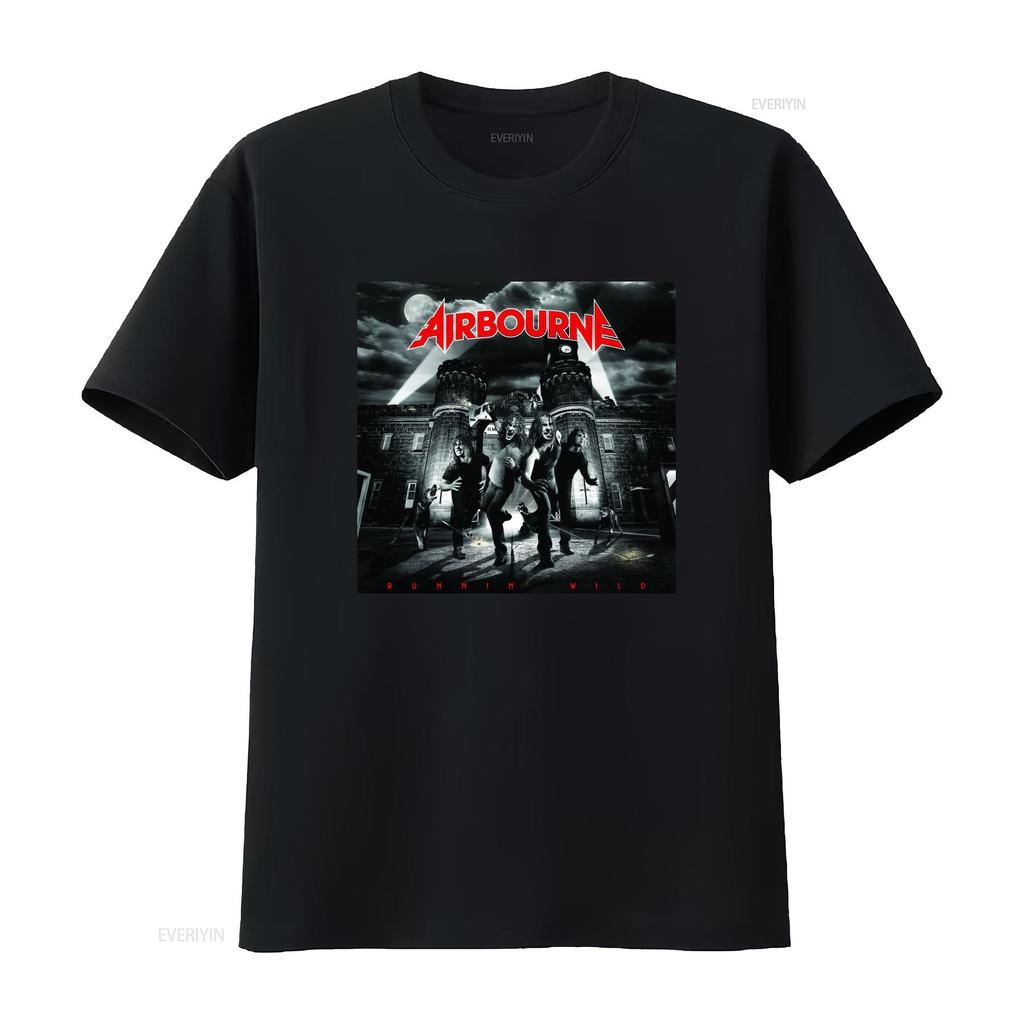 Rare Airbourne Runnin Wild Rock Band T Shirt for Unisex S 3XL Q6531 vintage Comfortable Breathable streetwear Versatile