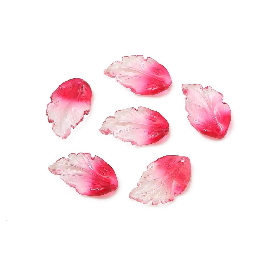 10 шт./пакет 17X28 мм стеклянные бусины в форме листьев в форме перьев DIY браслет ожерелье серьги ювелирные аксессуары