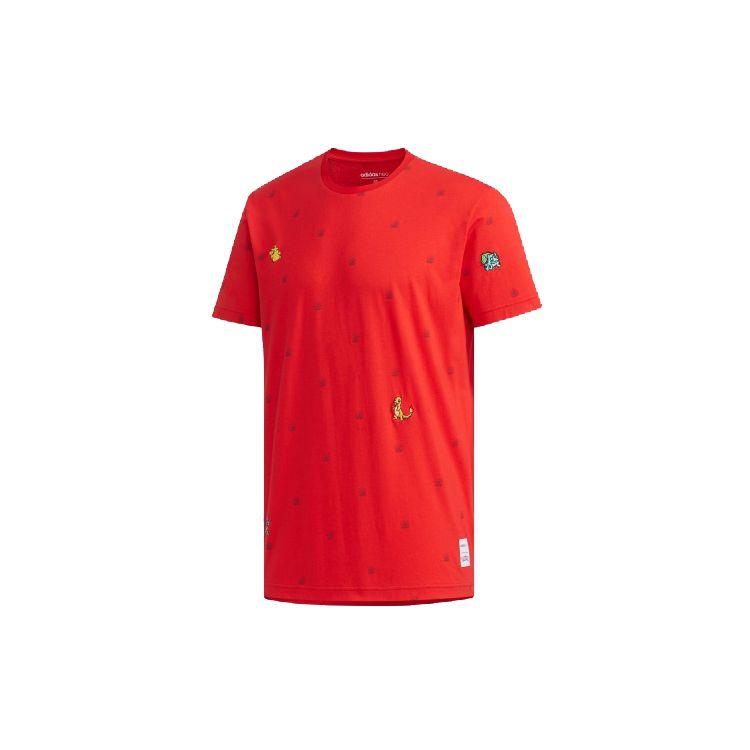 adidas Совместная спортивная футболка Neo с круглым вырезом и короткими рукавами, мужские топы красного цвета, FM0314