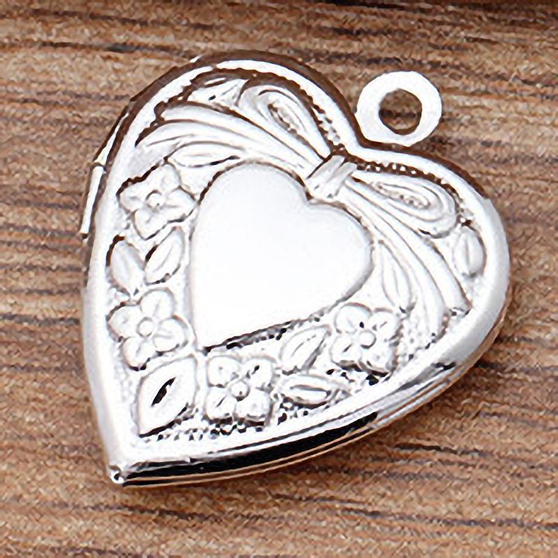 Металл Латунь Сердцевидный Кулон-Шарм Локет для Фотографии Сделай Сам Изготовление Ожерелья