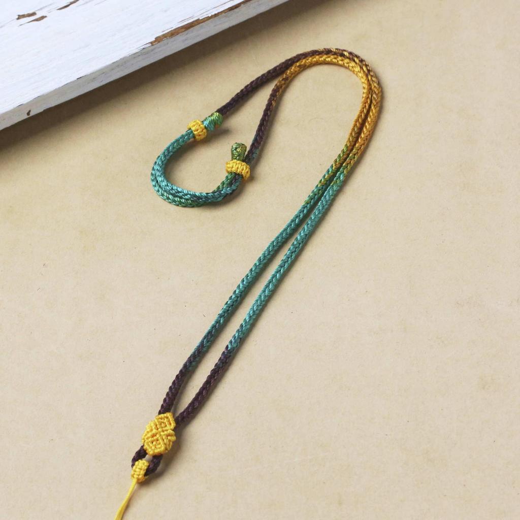 Год Змеи Узел Процветания Регулируемый Кулон с Тонко Плетеным Восьмижильным Шнуром