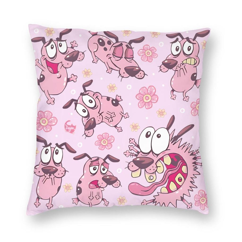 CCourages Cowardly Dog Cute Pillowcase Soft Polyester Cushion Cover Decorations Throw Pillow Case Cover Seater Square Xcm