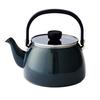[.co.jp Exclusive] Fuji Enamel Kettle, 2.5L, Paynes Gray, Glass Lid for Easy Viewing and Wide Mouth for Easy Cleaning. Compatible with Induction and G
