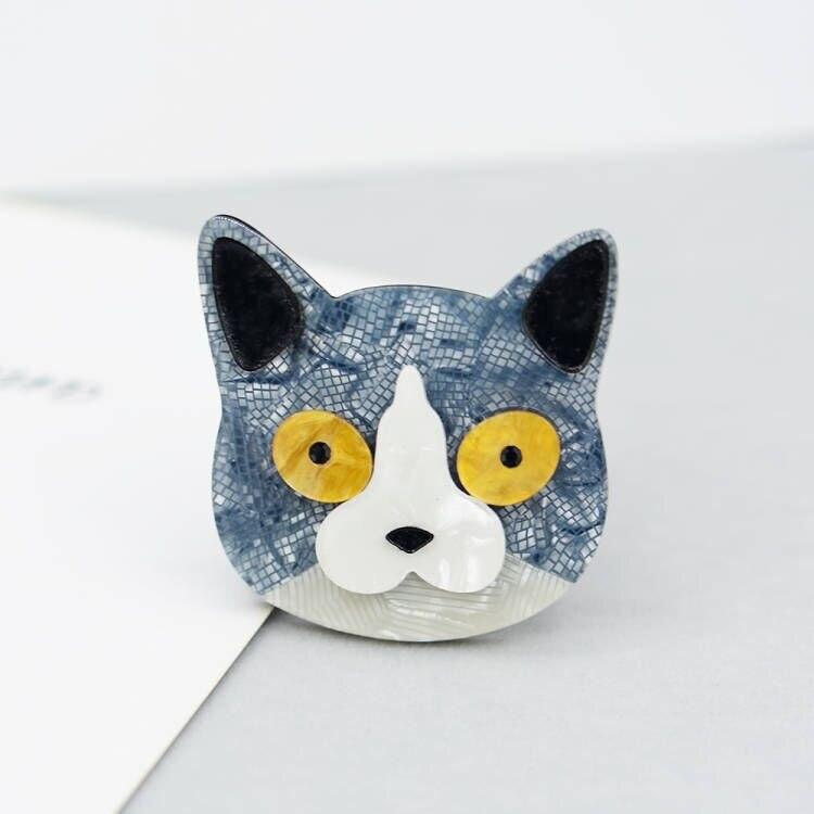 Blucome Качественные акриловые броши с животными, милые аниме, форма головы собаки для женщин и мужчин, костюм, шарф, булавки для хиджаба
