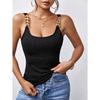 Новый летний повседневный темпераментный облегающий сексуальный жилет футболка без рукавов подтяжки универсальный топ без бретелек для женщин