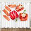 Шторы, Овощи, Красные перцы, Цифровая печать, Светонепроницаемые шторы, Европейские и американские размеры, Без сверления
