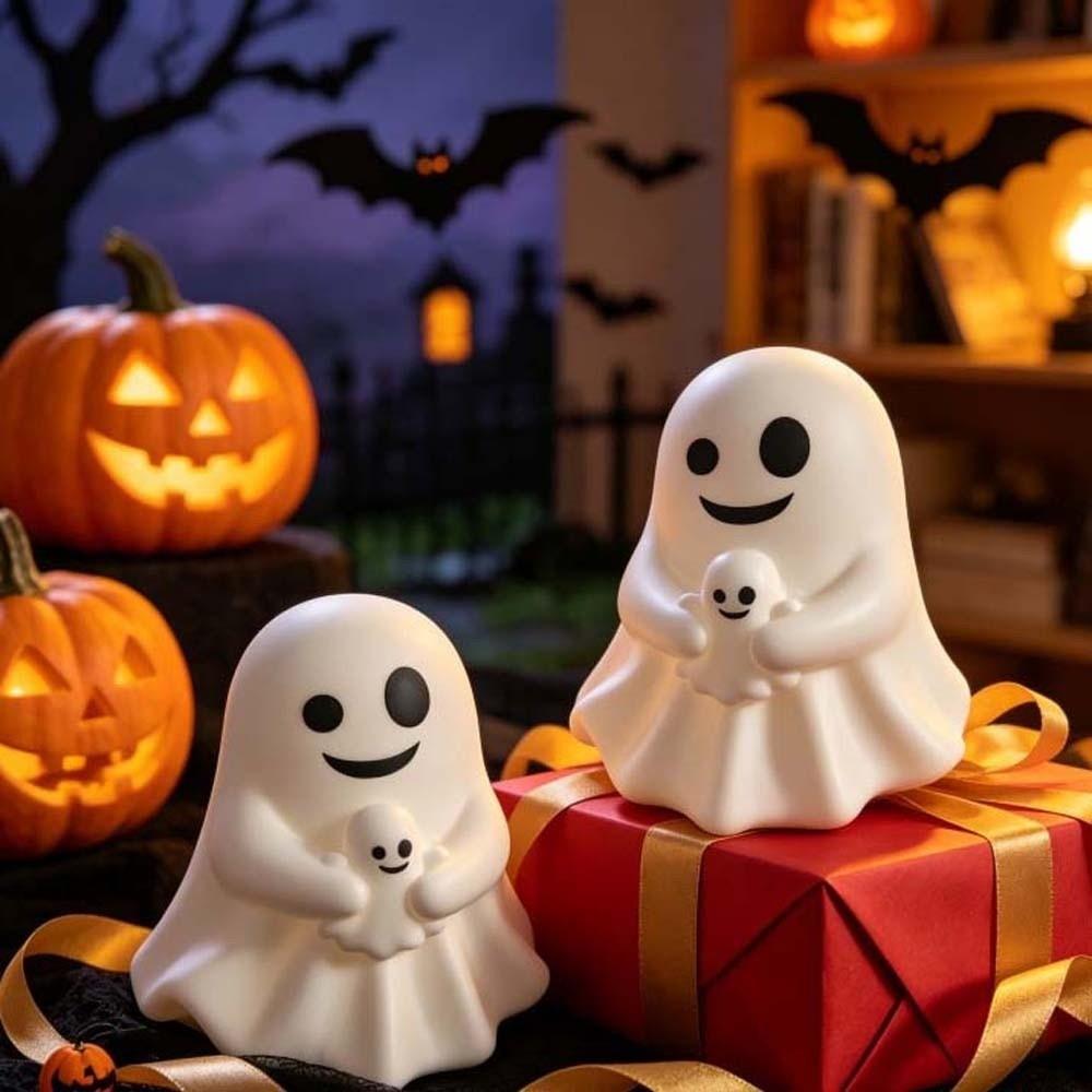 Mini Size Cute Ghost Figurine Cute Expressions Ghost Pen Holder Mini Desk Ornament Bedroom Decor