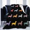 Cartoon dog digitalprinted polyester Bedroom velvet flannel soft sofa cover blanket Fleece soft sofa cover blankets for beds