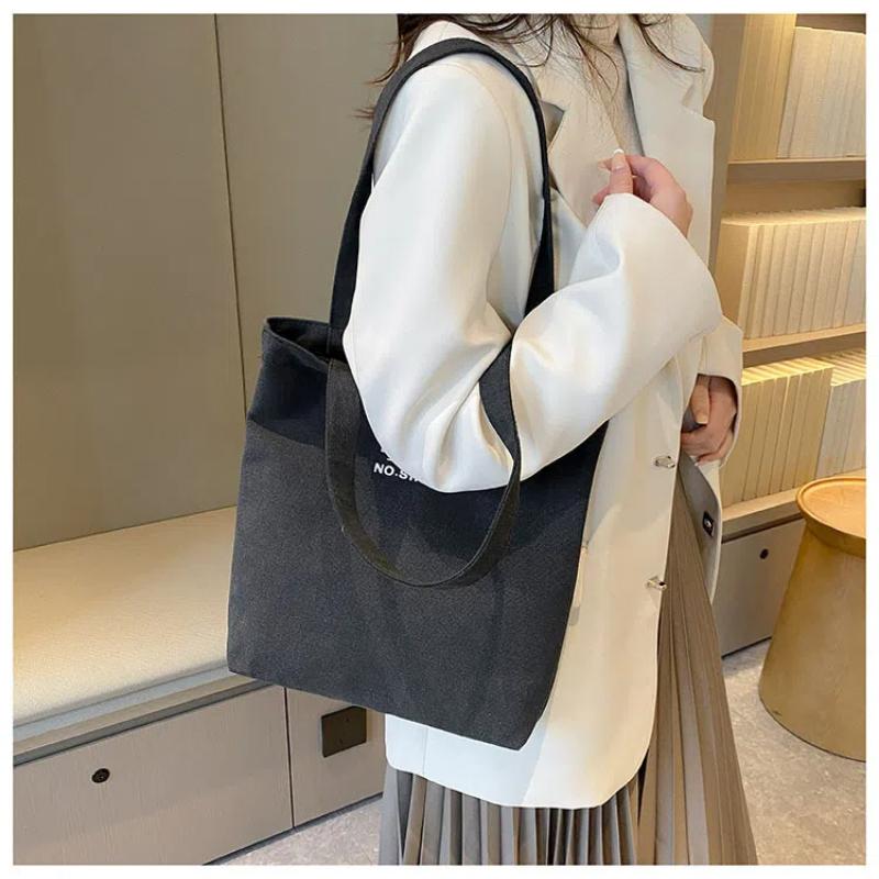 Женская холщовая сумка-тоут, повседневная на плечо, для работы, большая вместимость, с ручками, многофункциональная, большая хозяйственная сумка