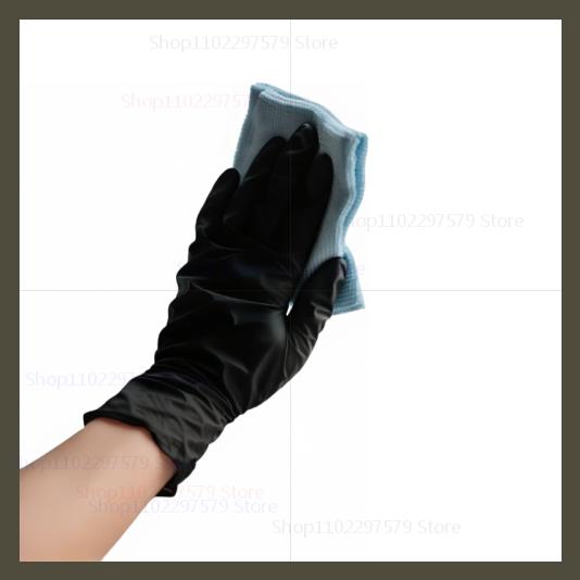 Nitrile Disposable Black Gloves 100PCS Heavy Duty High Elastic Thick Cleaning Kitchen Cooking Tattoo Work Gloves Cleaning Tools