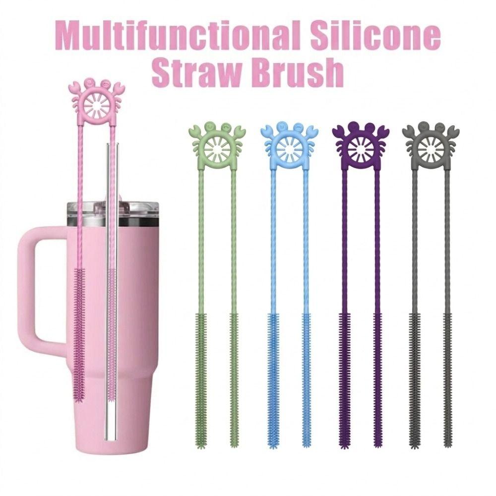 Long Handle Straw Cleaning Kit Silicone Bottle Brush Professional Straw Cleaner Brush Tumblers
