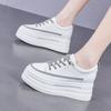 Fujin 7cm Platform Wedge Sneakers Chunky Shoes Genuine Leather Women Summer Spring Autumn Walking Cushioned Supporive Fashion