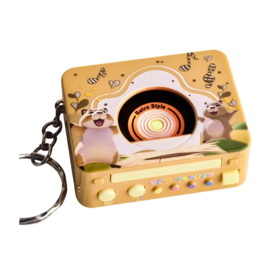 2025 Мини Брелок в виде проигрывателя, Портативный Ретро Фонограф, Игрушка, Подвеска на сумку, Карманный Музыкальный Подарок для Детей