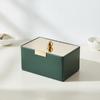 Dustproof PU Leather Desktop Storage Box Lined Interior with