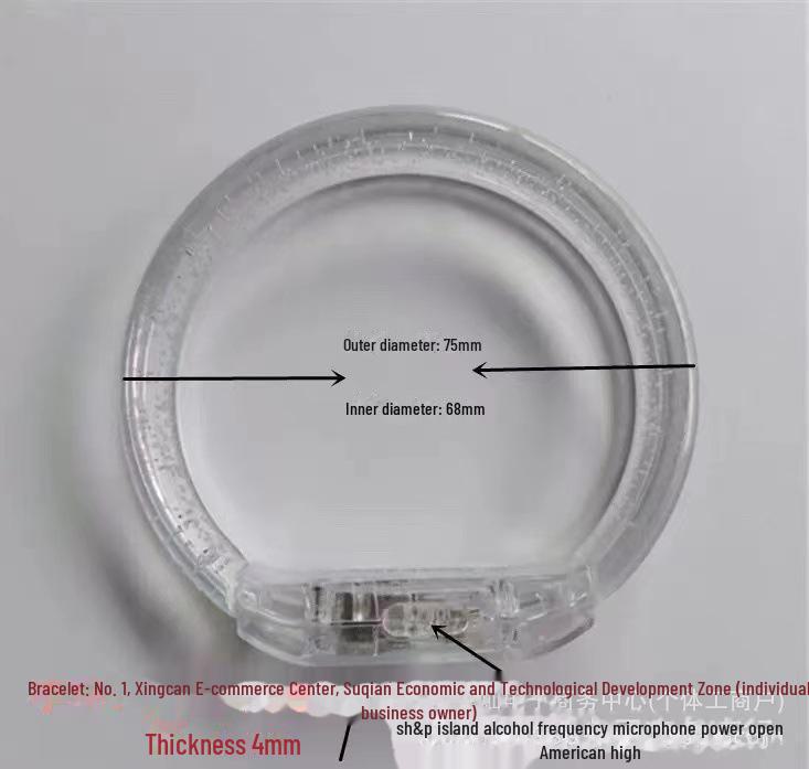 Светодиодный светящийся акриловый браслет с напечатанным логотипом для мероприятий и концертов