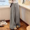 Женские повседневные свободные длинные брюки с эластичной резинкой на талии