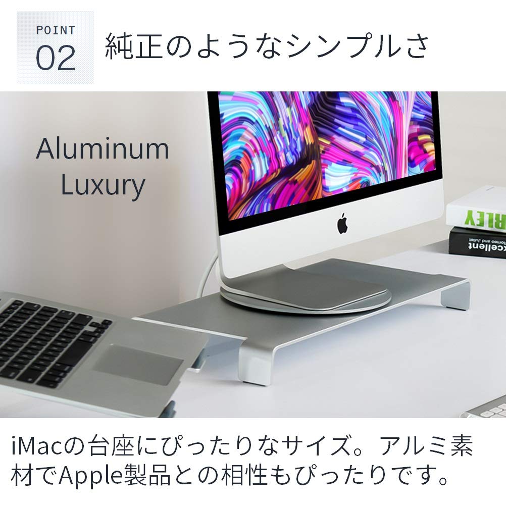 LOE 22см Алюминиевая Вращающаяся Платформа для iMac/ТВ/ЖК-монитора (Серебряный)
