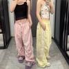Bowknot Colorful Women's Casual Wide-Leg Cargo Pants - Spring/Summer Dopamine Style