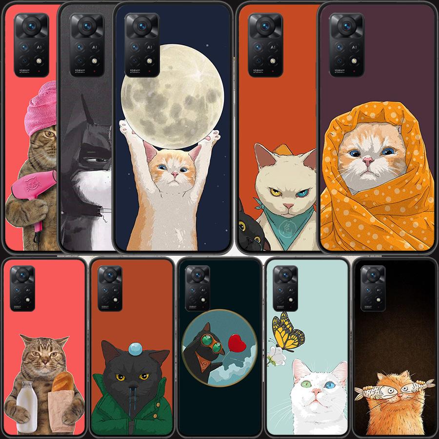 Cartoon Cats Phone Case For Redmi Note 13 Pro 5G Plus 12 12C 10 10A 10C 9 9A 9C 9T 8 8A K60 K70 Pro Xiaomi Cover 7 7A 6 6A Shell