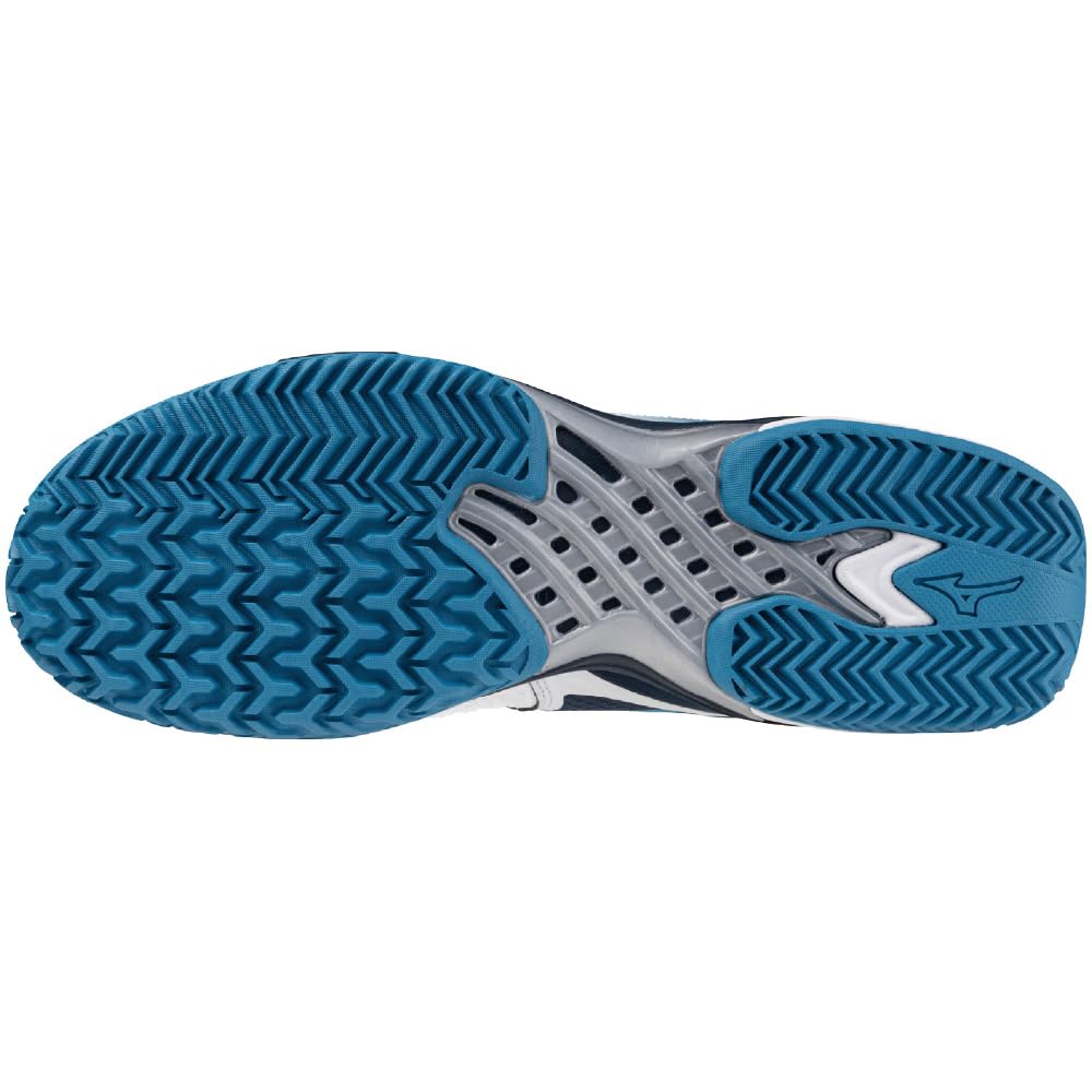 Tennis Shoes Wave Exceed TOUR 6 OC Artificial Grass Court Club Activities Lightweight Soft Tennis Hard Tennis White X Navy X Turquoise Cm 2E [Mizuno]