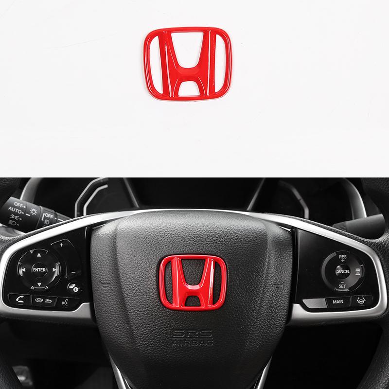 hvqrm7 ABS Auto Steering Wheel Trunk Emblem Front Grille Logo For Honda Civic 2019 2018 2017 2016 Car Styling Decoration Accessories