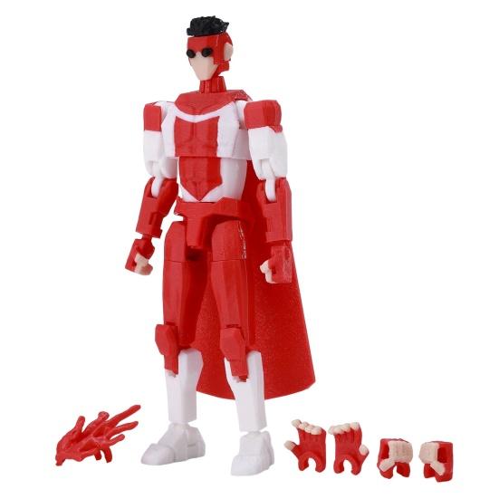3D-печатная фигурка персонажа мультфильма с аксессуарами Подвижная модель персонажа мультфильма Движущиеся суставы Фигурка Декорация Коллекционный подарок для любителей анимации