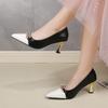 Модные женские классические туфли на высоком каблуке высокого качества Женские 2025 Весна и Лето Мода Элегантные туфли-лодочки С неглубоким вырезом Простой стиль Zapatos De Mujer