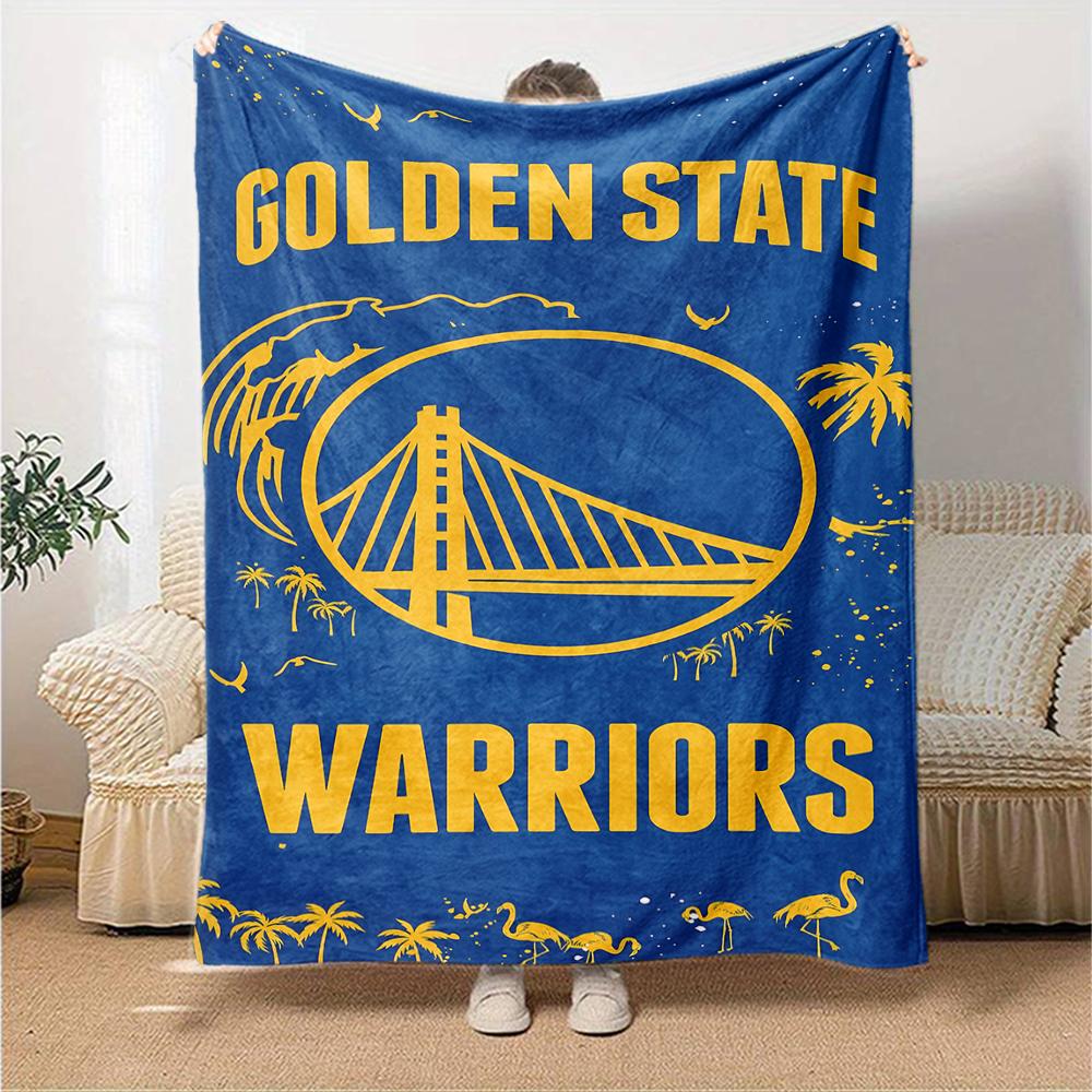 1pc Blanket - Golden State Warriors logo Print Design,Lightweight Blanket for Sofa,Bed- Soft &Warm,Gift for All Seasons
