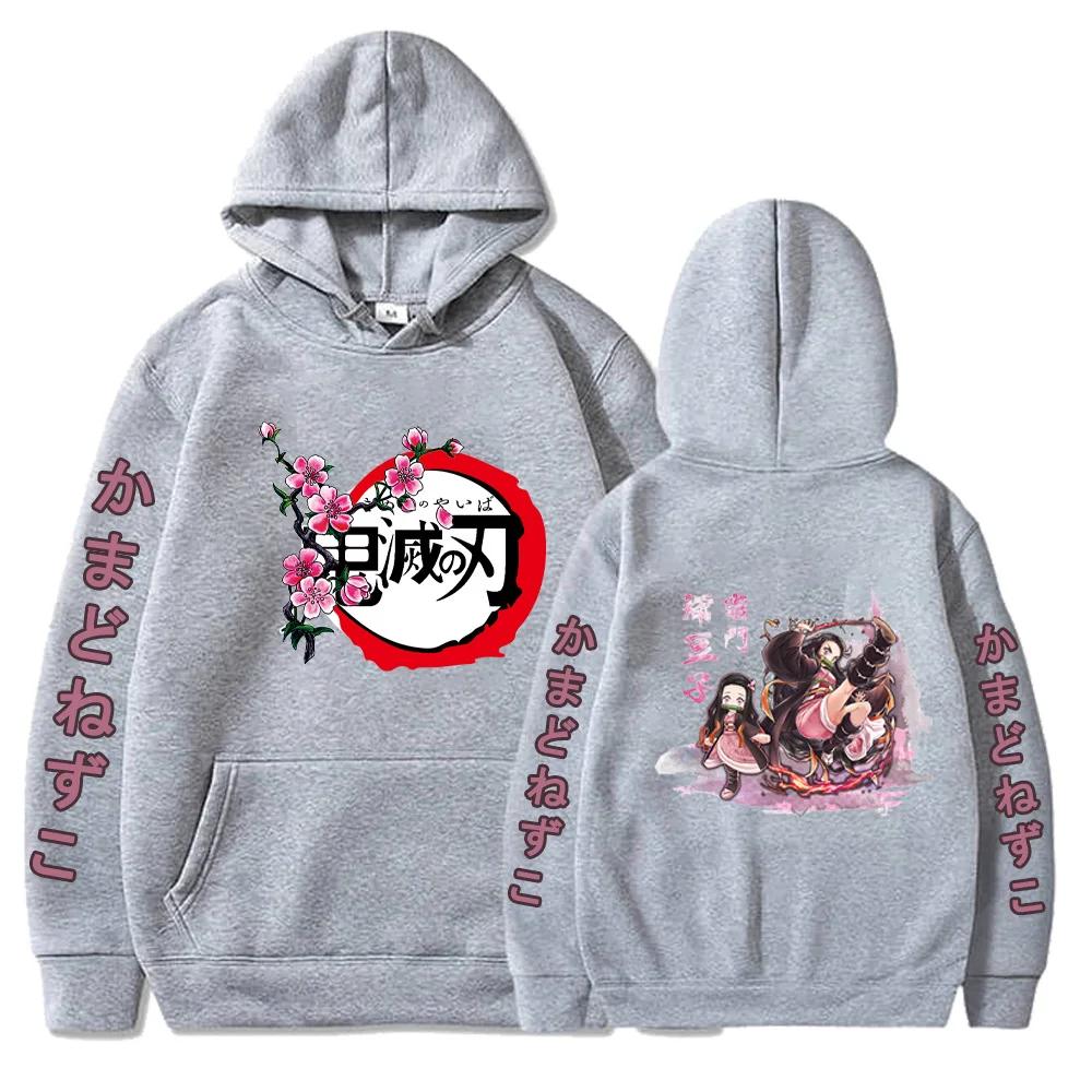 Demon Slayer Kamado Nezuko Oversize Anime Hoodie Hooded Streetwear Hip Hop Men/women Loose Pullover Clothes Sweatshirt Children