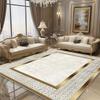 European Style Luxury Carpet Living Room Golden Frame Decoration Sofa Area Large Rugs Lounge Coffee Tables Non-slip Floor Mats
