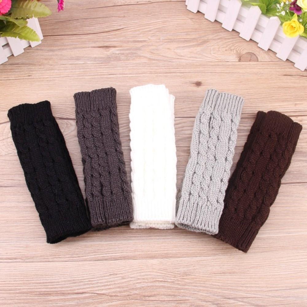 Solid Color Knitting Gloves Thicken Fingerless Glove Comfortable Women Gloves Women