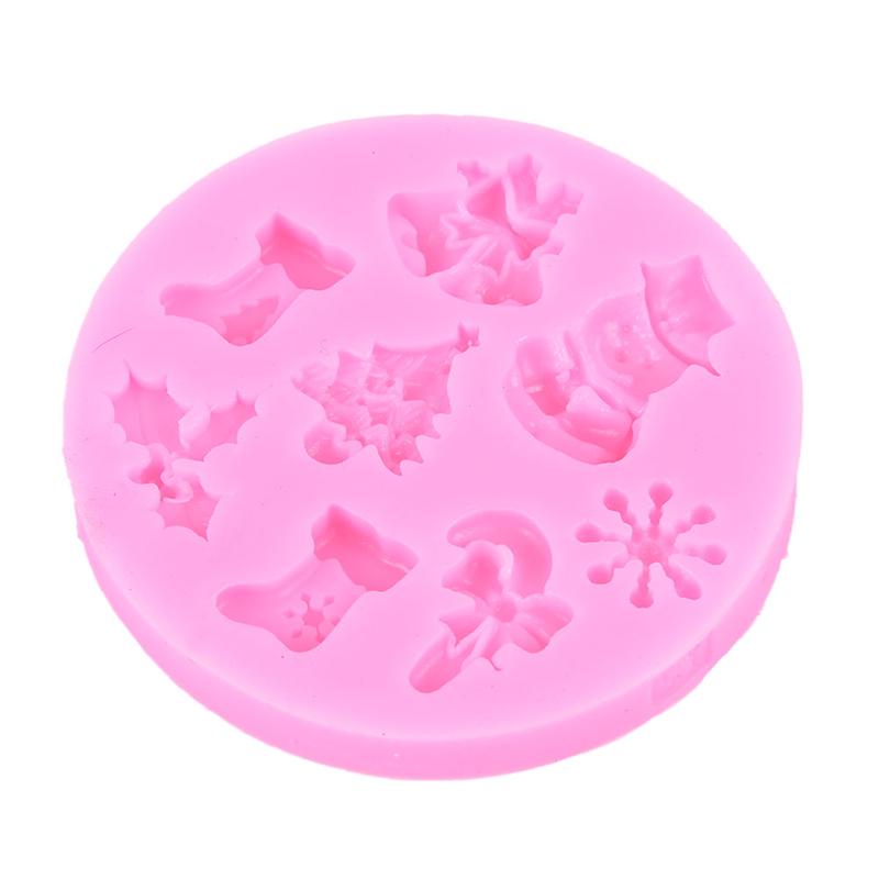 Christmas Snowman Shaped Fondant Silicone Mould Kitchen Baking Chocolate Tools