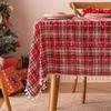 Christmas Snowflake Check Tablecloth Rectangular Festive Decor Dining Coffee Table