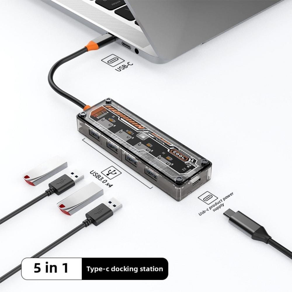 Док-станция типа C USB 3.0 Hub с RJ45 Gigabit Ethernet адаптером Multiport Expander для ноутбука MacBook